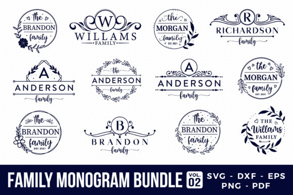 Download Family Monogram SVG Bundle Vol.2 - Family Collection