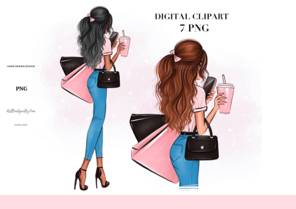 Download Back View Fashion Girl with Coffee - View Collection