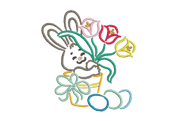 Download Bunny Easter Embroidery Design - Premium Resources