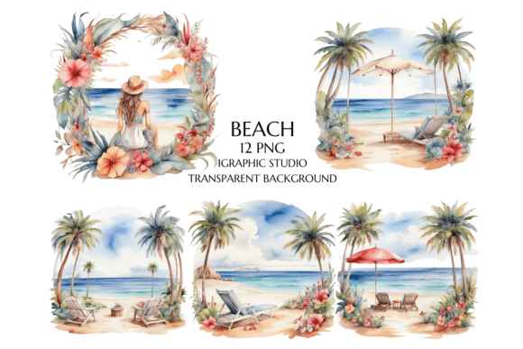 Download Sea View Illustration Png, Beach Clipart - Premium Bundle