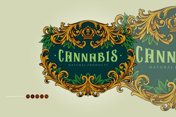 Download Elegant Frame Vintage Cannabis Flourish - Premium Resources